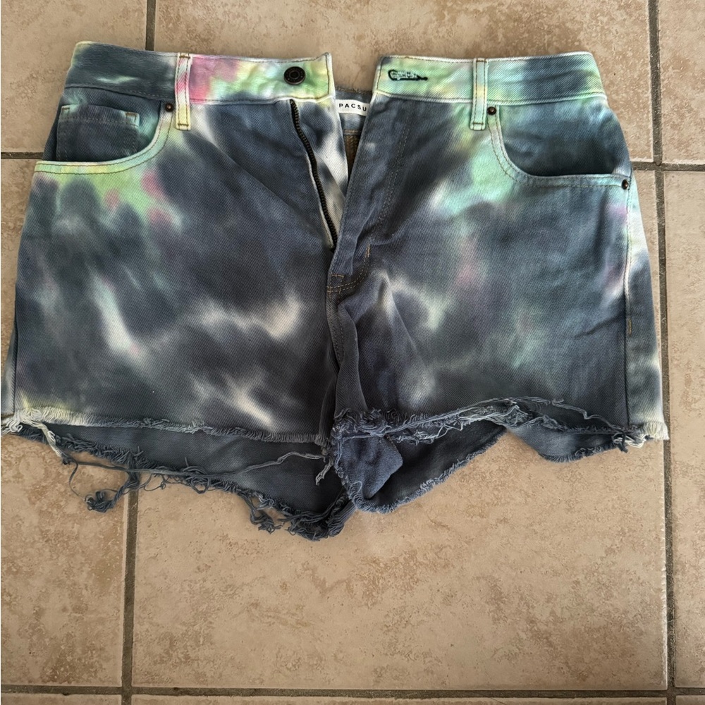 Pacsun High rise ty dye cut off shorts
